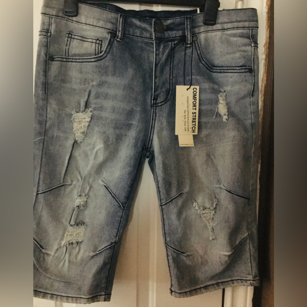 NWT blue cult denim shorts men size 28 comfort stretch